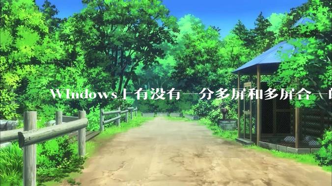 Windows上有没有一分多屏和多屏合一的软件？